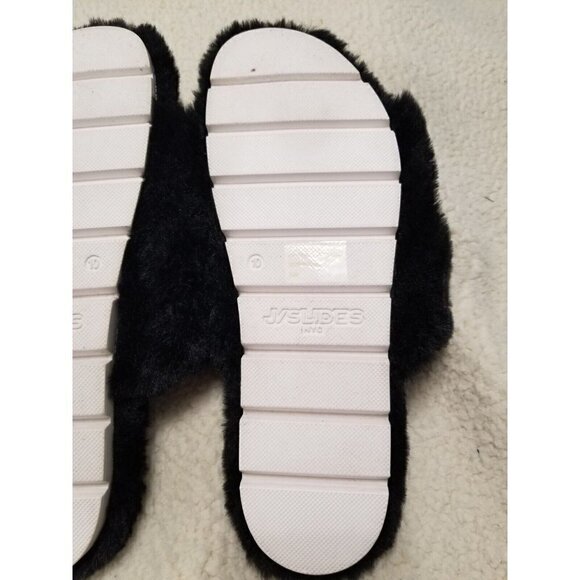 J/Slides Urban Sport Womens Slippers BABEE Black Faux Fur Slide  Size 10 M - Picture 4 of 4